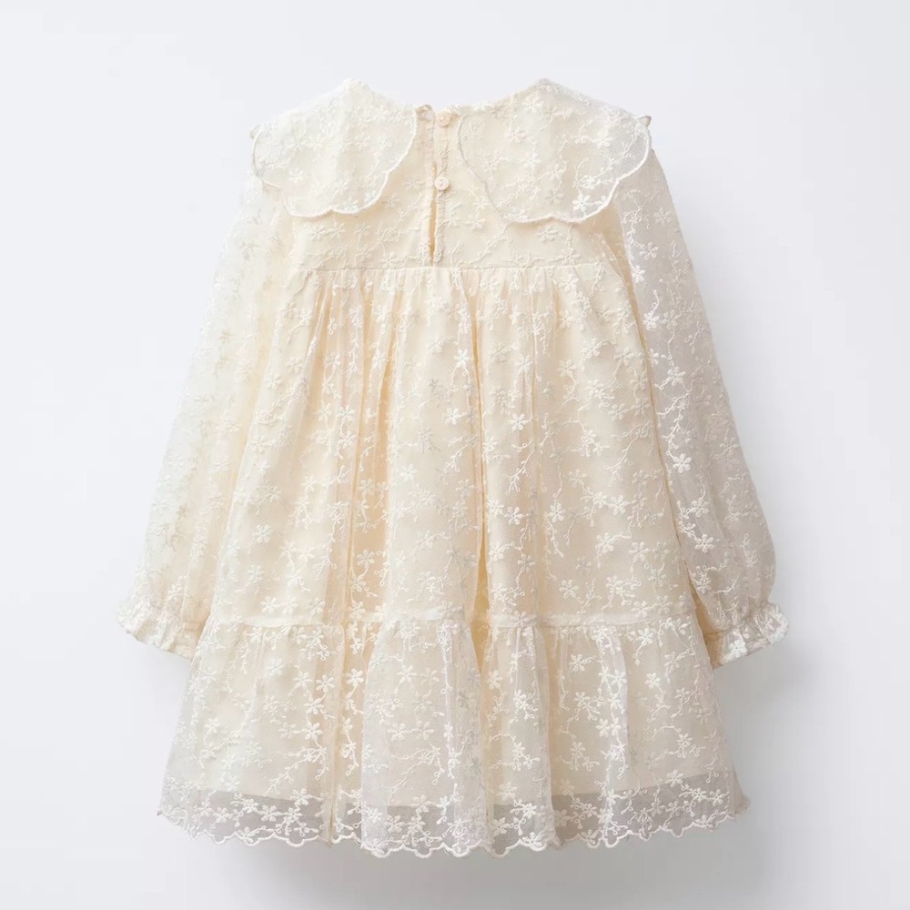 Zara Cream Lace Kids Formal Dress